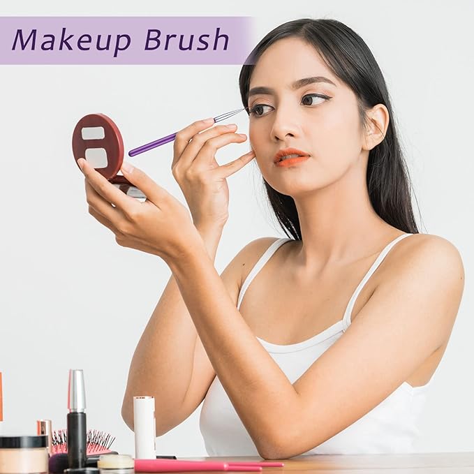 Maitys 6 Pcs Eyeliner Brushes Fine Point Thin Eye Makeup Gel Eyeliner Brush Water Activated Graphic Cosmetic Liner Wands for Eyes Makeup Tools(Vivid Style)