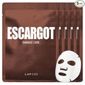 LAPCOS Escargot Sheet Mask - Regenerating, Soothing & Moisturizing Face Masks with Snail Filtrate for Dull, Damaged Skin - Highly Breathable Tencel Hybrid Sheet - Korean Skin Care (Pack of 5)
