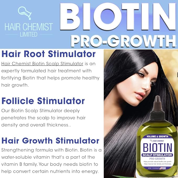 Hair Chemist Volume & Growth Biotin Pro-Growth Scalp Stimulator 7.1 oz. - Thickening Scalp Treatment for Hair Growth, Biotin Scalp Oil Treatment