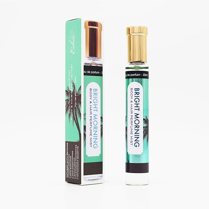 Esha Body & Hair Perfume Mist - Eau de Parfum for Women - Infused with Betaine - Zesty Tangerine, Lemon, Bergamot - (BRIGHT MORNING)