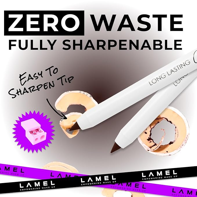 Lamel No Smudge Gel Eyeliner - Deep Brown - Waterproof Eyeliner Pencil - 10-Hour Wear, Sharpenable, Contact Lens Friendly, Vegan - Creamy & Sweat Proof Pencil - Highly Pigmented - 402 Shade