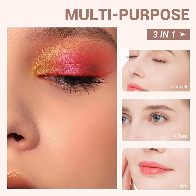 Refillable Eyeshadow Palette - Matte/Glitter/Duo-Chrome Pressed Powder & Cream Formula, Neutral/Shimmer/Smokey Multichrome, Travel-Friendly Iron Pan Refills (Chameleon, S02)