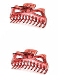 Thick Hair Super Large Clips Crystal Plastic Claw Clamps Hairgrips Clips Accessories for Women, 2 pack. (Red hair)