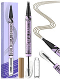 iMethod Eyebrow Pen and Eyebrow Gel - Eyebrow Pencils for Women with 4-Fork-Tip & Brow Gel Clear, Magical 2-in-1 Dual-Ended Brow Pen for Fuller-Looking Defined Brows, Stay All Day, Brown