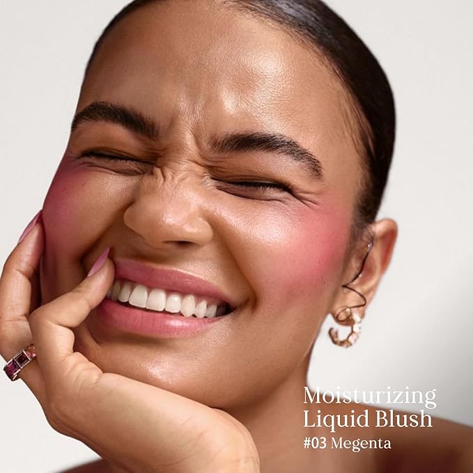KYDA Moist Liquid Blush, Natural Dewy Finish Cheek Color with Hydrating Formula, Long-Lasting Face Blusher for Natural Glow Cheeks, Lightweight Buildable Smooth Coverage, Megenta