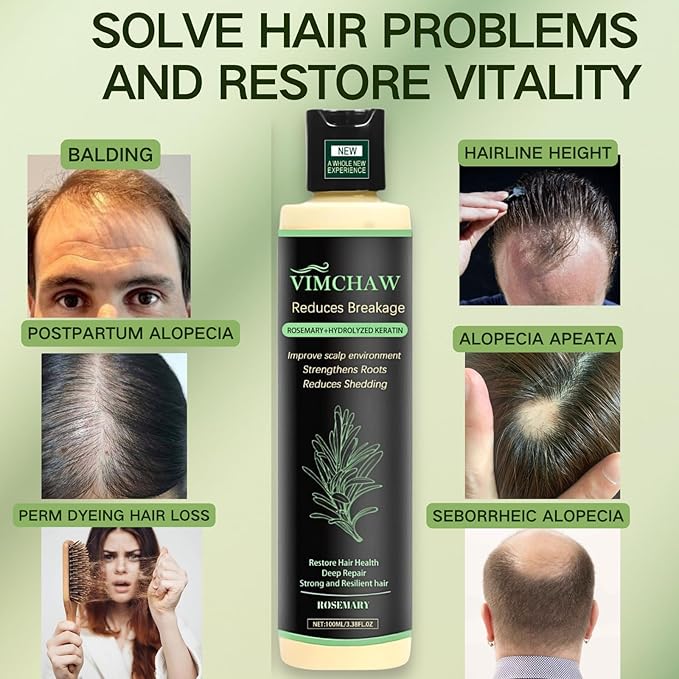 Organic Rosemary Shampoo for Scalp Care - Invigorating Herbal Formula with Mint & Biotin - Strengthening & Volumizing Hair Wash for Thinning Hair, Sulfate-Free (100ml)