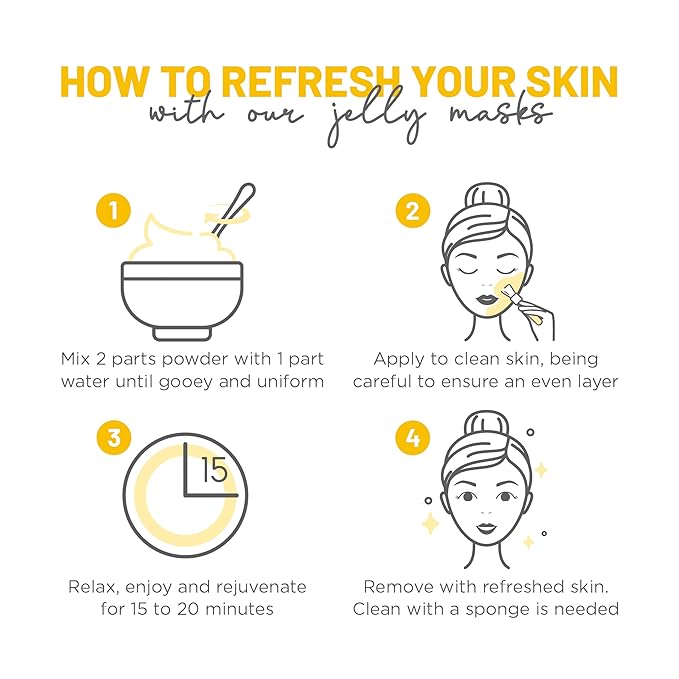 BRÜUN Peel-Off Chamomile Jelly Mask for Face Care – A 23 fl oz Rubber Mask Jar for 30 to 35 Treatments – A Skin Care Moisturizing Gel Mask of Spa Set for Men, Women and Adults