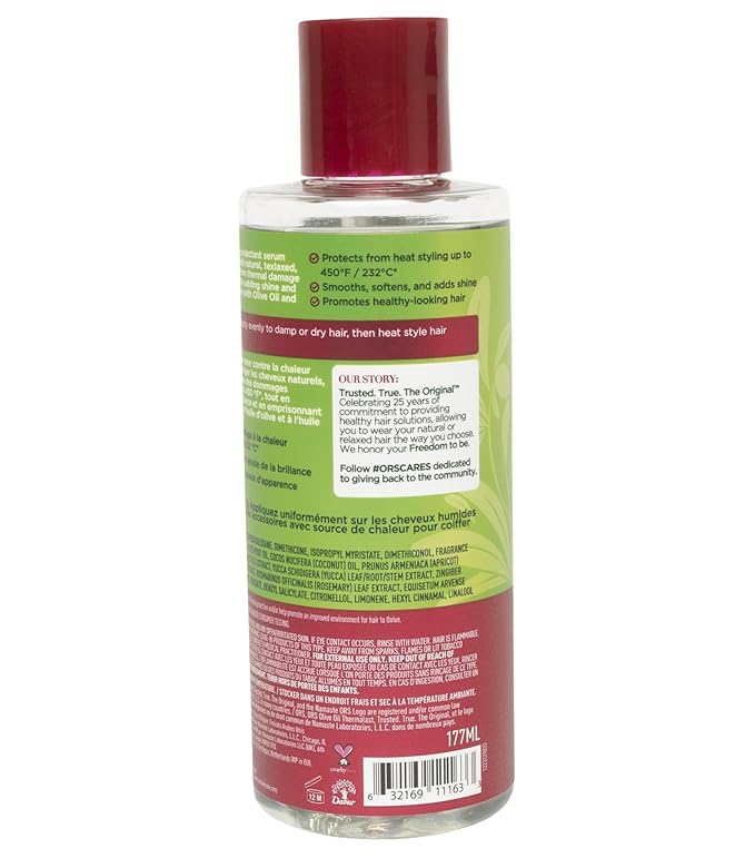 ORS Olive Oil Heat Protection Hair Serum infused with Coconut Oil for Restorative Shine 6.0 Ounces (Pack of 4)