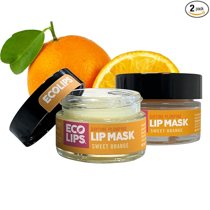 Eco Lips Plumping Daytime Lip Mask with Hyaluronic Acid and Upcycled Cloudberry Oil, 2-pack by Eco Lips 100% Natural. Made in USA
