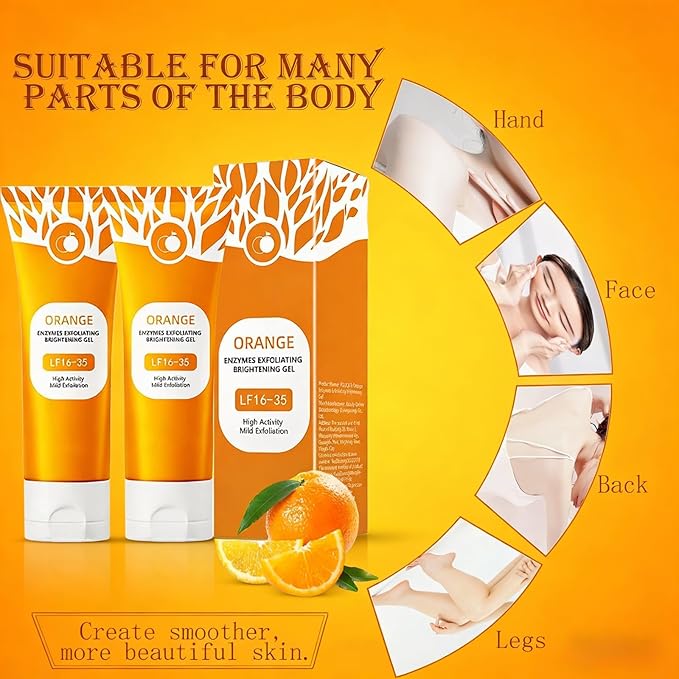 Orange Exfoliating Gel, 2026 Exfoliating Cleansing Gel Scrub, Pore Orange Peeling Scrub, Deep Clean Pores, Remove Blackheads & Moisturize Skin, All Types Skin