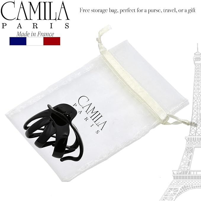 Camila Paris CP3459 French Octopus Hair Clip, Large Hair Clips for Thick Hair, Big Hair Claw Clip for Long Hair, Durable Girls Hair Clips for Women for Wavy Hair, Strong No-Slip Grip. Made in France