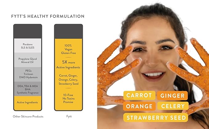 Exfoliating Mask for Face and Body, Brightening Treatment for Dull Skin, Uneven Tone, and Rough Texture (Orange)
