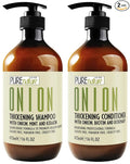 Onion Shampoo and Conditioner Set - Sulfate Free Thickening Formula for Men and Women - Paraben Free Volumizing Set for Thin, Fine Hair - Volume Boosting Salon Professional Care - 16 Fl Oz (Set of 2)