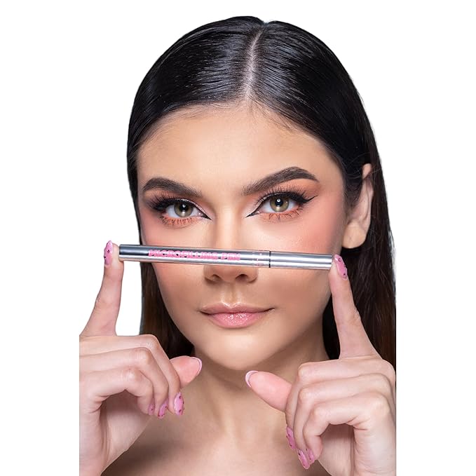 Microfilling Eyebrow Pen – Professional 4 Tip Microblading Brow Pen, Waterproof & Long Lasting Hair Stroke Tattoo Effect, Smudge Proof Precision Brow Pencil for Sparse Brows – Light Warm Brown
