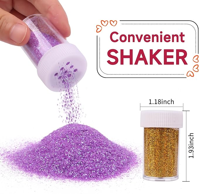 Holographic Fine Glitter Set, Multi Assorted 20 Colors Arts and Craft Glitter, Ultra Fine Glitter Powder Sequins for Resin Epoxy Tumbler Nail Body Face Hair Decoration Weddings Flowers Festival