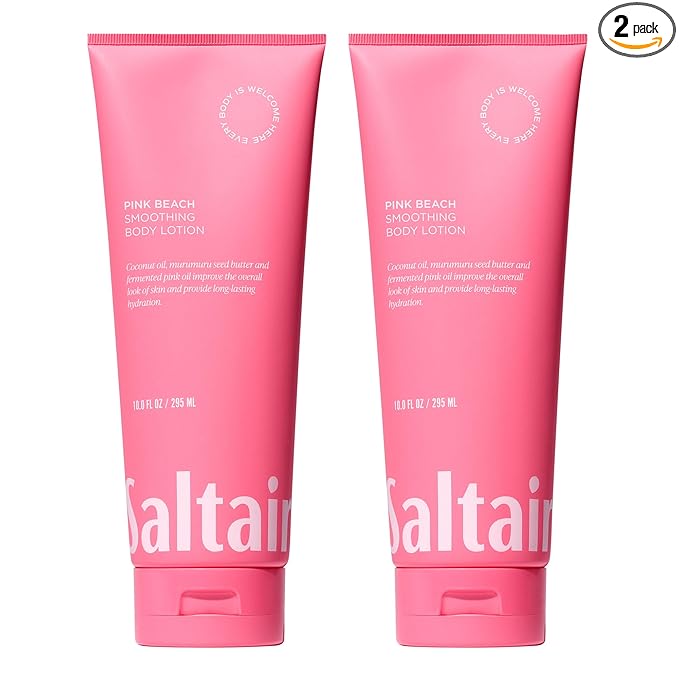 Saltair Body Lotion - 2 Pack Moisturizing Lotion For Dry Skin. Pink Beach Scented Hydrating Body Cream with Nourishing Moisturizer Formula. Skin Care for Women and Men. 2x 10oz Tubes