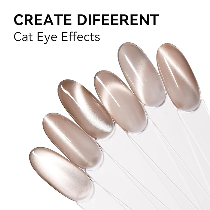MAYCHAO 15ML Silk Nude Brown Cat Eye Gel Nail Polish 1Pc Glassy Brown Purple Cat Eye Gel Polish Soak off Holographic Magnetic Nail Polish for Nail Art Manicure Salon DIY at Home, 0.5 OZ