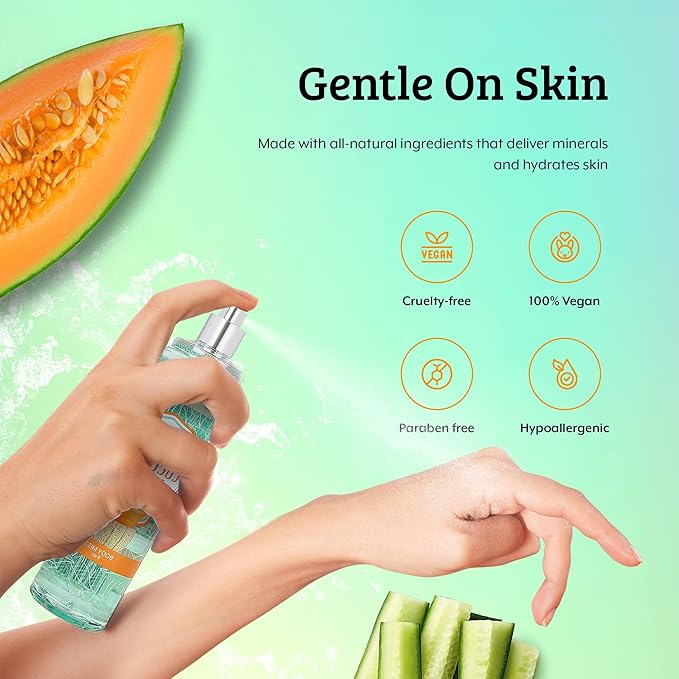Freida and Joe Cucumber Melon Fine Fragrance Body, Womens Perfume Fragrance Body Mist & Sprays, Women's Refreshing Scented Gifts & Presents 8 oz Fine Mist Spray Bottle – Mother's Day Gift for Mom