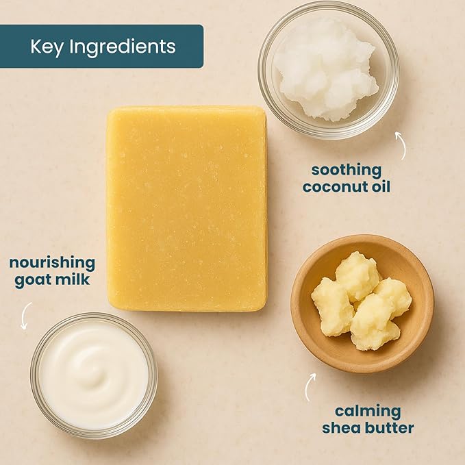 Goat Milk Soap Bar (Variety 3 Pack) - Natural Bar Soap for Men & Women - Handmade w/Real Milk, Hands/Body - Premium, Gentle, No Dyes - (Large, 5oz) Cherry Almond, Honey Oatmeal, Sandalwood
