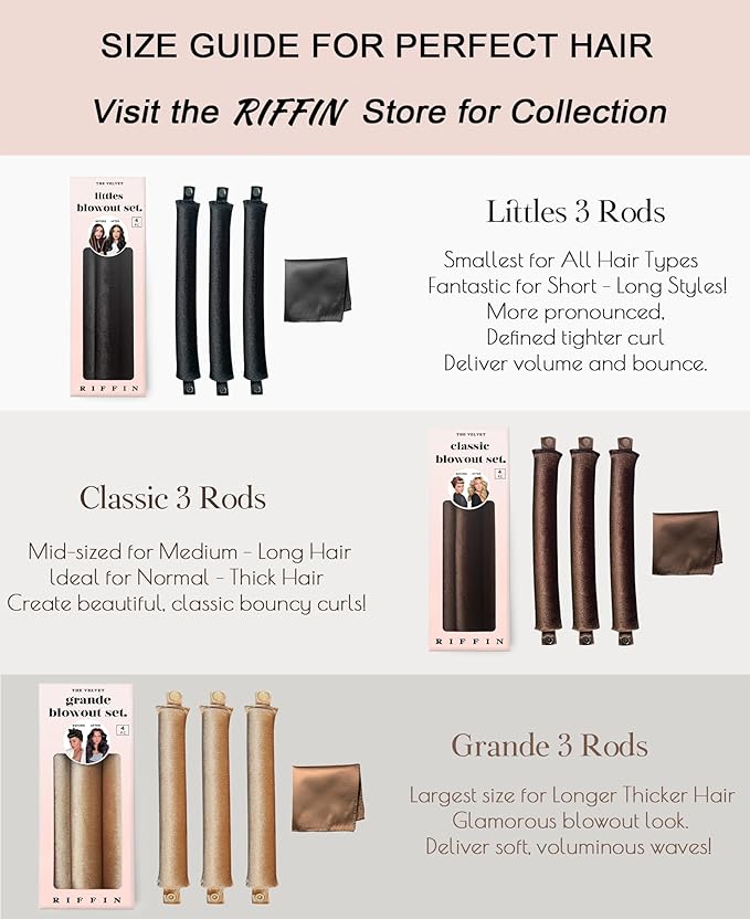 Classic Heatless Curls Overnight Rods - Upgraded Directional Grip Velvet No Heat Hair Curlers to Sleep Hair Rollers Flexible Curling Rods Set for Long Thicker Hair, Full Coverage Larger Silk Scarf
