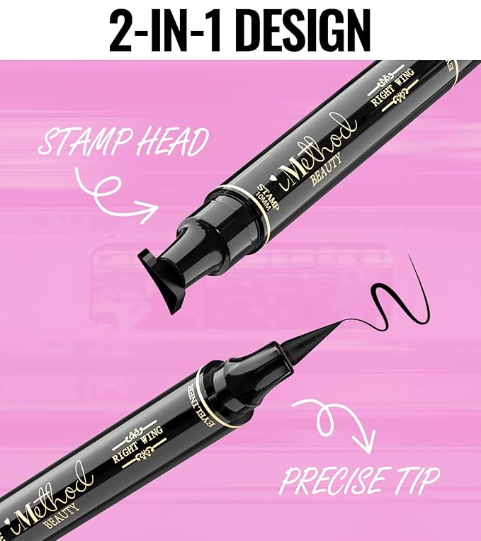 iMethod Winged Eyeliner Stamp - 2 Pens, Perfect Wing Cat Eye Liner, Waterproof & Smudge-proof, 10 mm