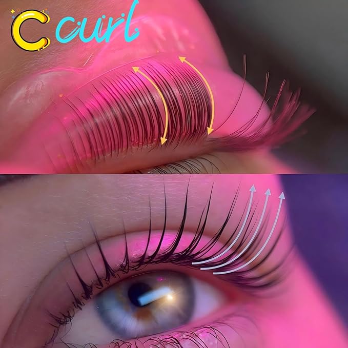 Lash Lift Pads Eyelash Perm Shield C Curl 5 Size Lash Lift Lamination Pad, Rapid 5 Minute Eyelash Lifting Shields Make Eyes Voluminous Flexible C curl Pads Extreme Perm Rod 100 Applications(purole)