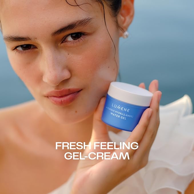LUMENE Nordic Hydra [LÄHDE] Water Gel | With Triple Hyaluronic Acid for All Day Hydration | Lightweight and Non-Greasy | Water-Based Niacinamide Face Cream for Oily Skin | Vegan | 1.7 Fl.oz.