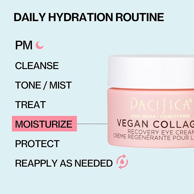 Pacifica Vegan Collagen Overnight Recovery Cream – 2-in-1 Anti-Aging Face Moisturizer & Under Eye Cream Night, Hydrating Collagen + Hyaluronic Acid & Caffeine Formula for Dry, Dull Skin Fragrance-Free