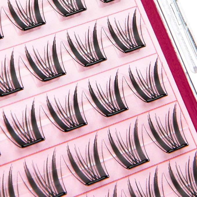 CORINGCO Toktok Hara Light Self Adhesive False Eyelashes, Natural Look, No Glue Needed, Assorted Set of 9/10/11mm, Reusable Lash Clusters Kbeauty - Bunny