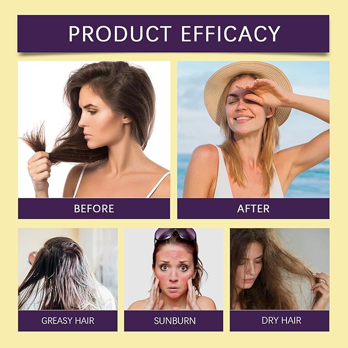 2PC Ultimate Hair and Scalp Sunscreen Spray SPF 30,Color-Lock UV Shield for Dyed/Highlighted Hair, Prevents Color Fade & Dryness, Non-Greasy Protection(100ml)