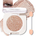 Light Brown Glitter Eyeshadow Palette, Single Shimmer Eye Shadow Palette Makeup Compact Pressed Powder Lightweight Blendable Highly Pigmented Sparkle Eye Highlighter for Women Travel-Friendly
