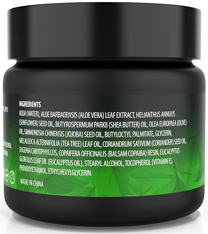 Viking Revolution Tea Tree Oil Balm - Foot Cream for Dry Skin - Deeply Moisturizing Formula with Aloe Vera, Vitamin E & Eucalyptus - Soothes & Hydrates Rough Hands, Elbows & Feet (2 Oz, Pack of 1)