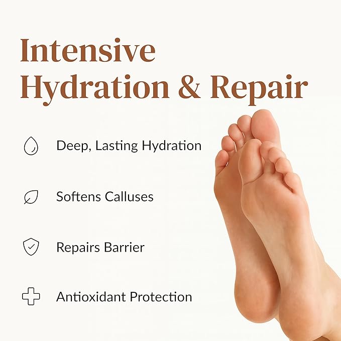 Epielle Hydrating Foot Mask 6 Pairs, Relieve and Soften with Shea Butter & Jojoba Oil, Deep Moisturizing Socks for Dry, Cracked Feet, Self Care Gifts for Women, Spa Kit, Mothers Day Gifts