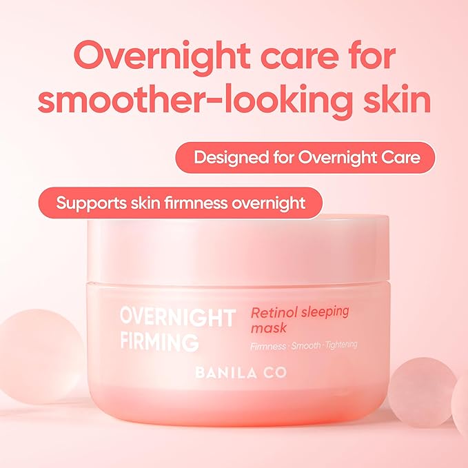 BANILA CO Overnight Firming Retinol Sleeping Mask | Liposome Retinol & Bakuchiol Capsule | Vegan Sleeping Mask for Smooth, Resilient Skin | Korean Facial Skincare Non-Comodogenic (100ml / 3.38 fl oz)