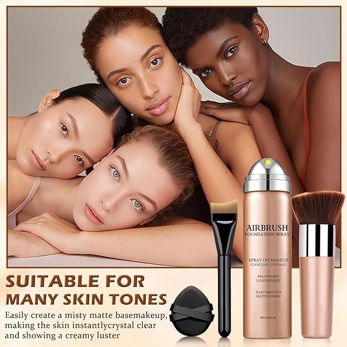 Air Brush Makeup Foundation,Magic Minerals Airbrush Foundation Makeup,Silk Flawless,Buildable Coverage,Moisturizing Formula for Smooth Radiant Skin (08 Tan)
