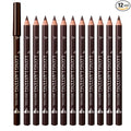 12 PCS Dark Brown Eyeliner Pencils,Professional Long Lasting Waterproof Makeup Pencils,Highly Pigmented Inner Corner Eye Highlighter Eyeliner Pencil Eye Liner Pen Sets for Women