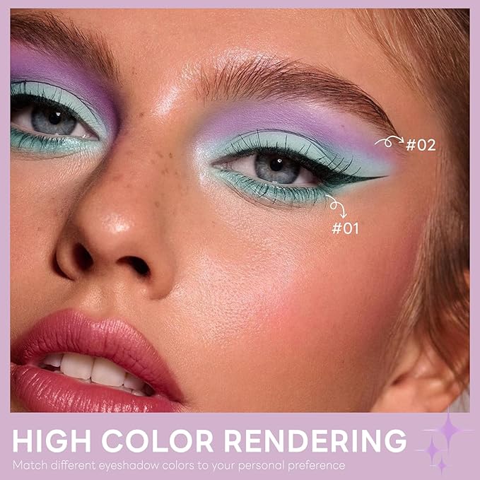 HOSAILY Light Purple Single Matte Eyeshadow, Velvet Eye Shadow Pressed Powder Primer Base Makeup, High Pigmented LongLasting Violet Lavender Eye Shadow Palette Makeup, sombras para ojos 02
