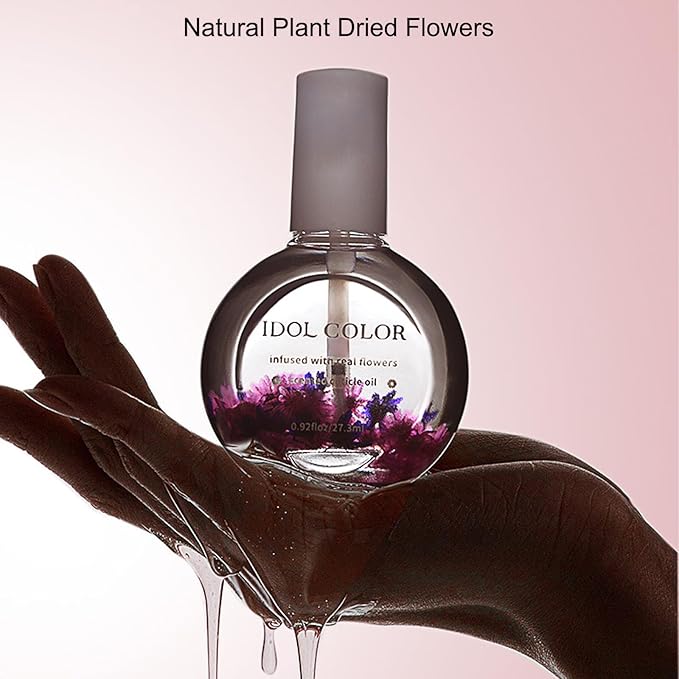 Flowery Scented Cuticle Oil, Infused with Real Flowers, Cuticle Revitalize Oil, Nail Oil For Growth And Strength, Cuticle Remover - Nail Strengthener - Cuticle Softener (0.92 fl.oz, JASMINE)