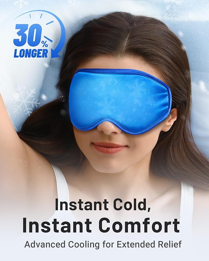 Cooling Eye Mask for Puffy Eyes: Fsa Eligible Items Hsa, Face Ice Eye Pack for Migraine After Surgery Relief - Reuable Cold Compress for Headaches Puffiness - Comfortable Weighted Fit Gel Sleep Mask