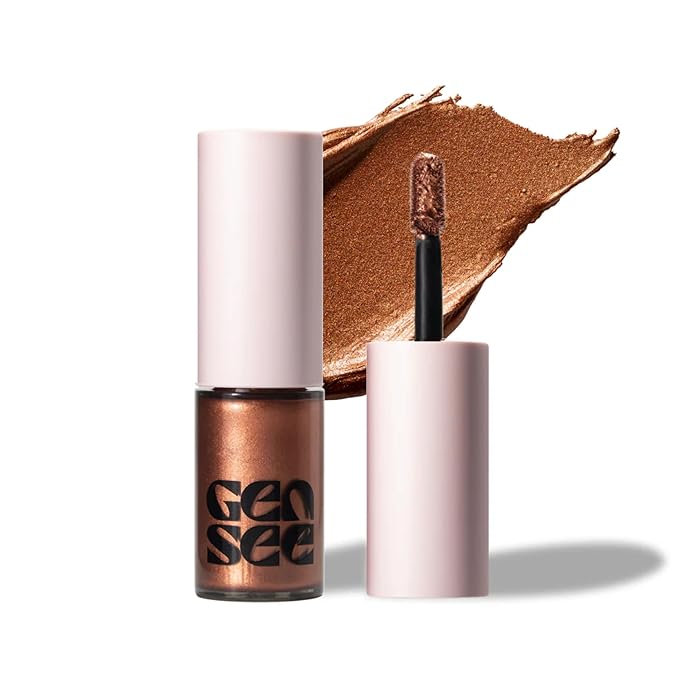 Gen See Mixed Media Metallic Liquid Eyeshadow, Bronze Age – High Shine Molten Metal Eye Color, Featherlight Full Coverage Shimmer, Multi-Use Highlight Makeup, Vegan Cruelty-Free, Made in Italy