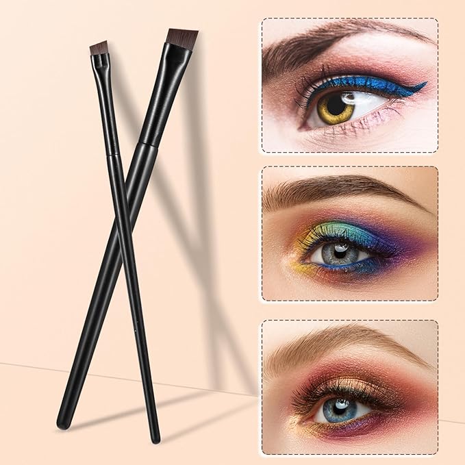 Etercycle 5-Piece Set Eyeliner Brushes for Precision Makeup Application - Fine Angled & Ultra Thin Slanted Flat Angle for Professional Beauty Cosmetic Tool