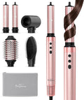 Brightup 5 in 1 Air Styler, 1400W High Speed Hair Dryer Brush, Professional Automatic Hair Curler with Cool Shot Button, 800 Million Ionic, No Heat Damage, with Travel Bag