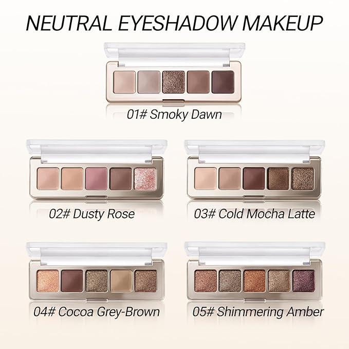 Erinde Olive Taupe Smoky Bronze Champagne Gold Eyeshadow Palette, Matte & Shimmer Nude Neutral Eye Shadow Palettes Blendable Long-Lasting Eye & Contour Makeup Palette for Blue, Green Brown Eyes, 04