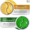 Under Eye Patches Kit: 120 Pcs 24K Gold & Green Tea Gel Eye Mask for Dark Circles, Puffiness and Wrinkles - Anti-Aging Pads with Niacinamide, Collagen, Hyaluronic Acid & Vitamin C (2 Pack)