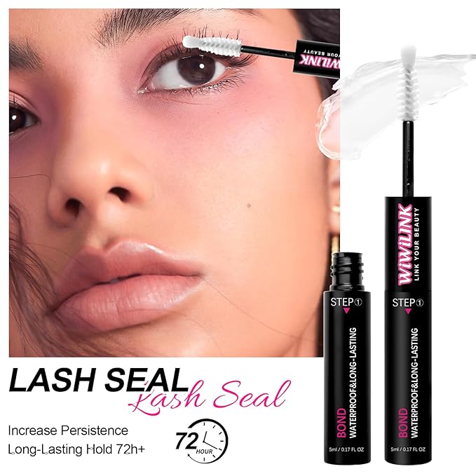 Lash Cluster Glue Lash Bond and Seal Waterproof, White Eyelash Glue for Eyelash Clusters Long-Lasting Eyelash Adhesive at Home（5ml+5ml）
