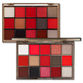 Erinde Red Eyeshadow Palette, 15 Colors Burgundy Gray Silver Eye Shadow Pallet, Matte, Shimmer, Glitter & Metallic, Highly Pigmented Blendable Makeup Kit for Halloween Costume, Cosplay & Party Looks