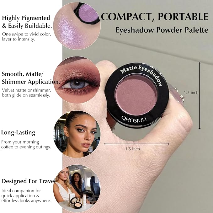 Warm Oat Matte Eyeshadow Palette, Mini Monochrome Brown Eye Shadow for Older Women, Pigmented Neutral Eyeshadow Powder Compact sombras para ojos, Naturing-Looking Smooth Blendable Color