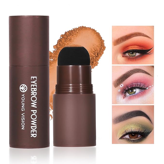 YOUNG VISION Eyebrow Stamp Color Set, Eyebrow Colors Shaping Kit, Long-Lasting Eyebrow Pomade for Women Girl, Cruelty-Free plantillas para la cejas (light brown)
