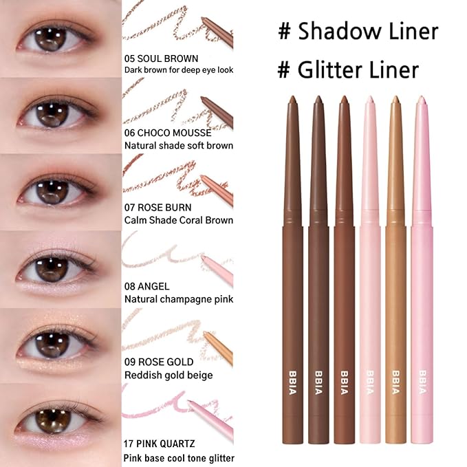 BBIA Last Auto Gel Eyeliner 17 Color – Multi-Use Longwear & Waterproof Mechanical Eye Liner Easy Drawing with Smooth Texture Smudge-Resistant Shadow & Glitter Vegan Korea Eye Makeup (11 LINEN BEIGE)