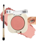 Single Pink Eyeshadow Palette Matte,Smooth Velvet Pressed Powder Primer Eye Shadow&Blush Palette,Longwear High Pigment Mini Monochrome Eyeshadow Lightweight Blendable Formula for Women Daily Makeup-07